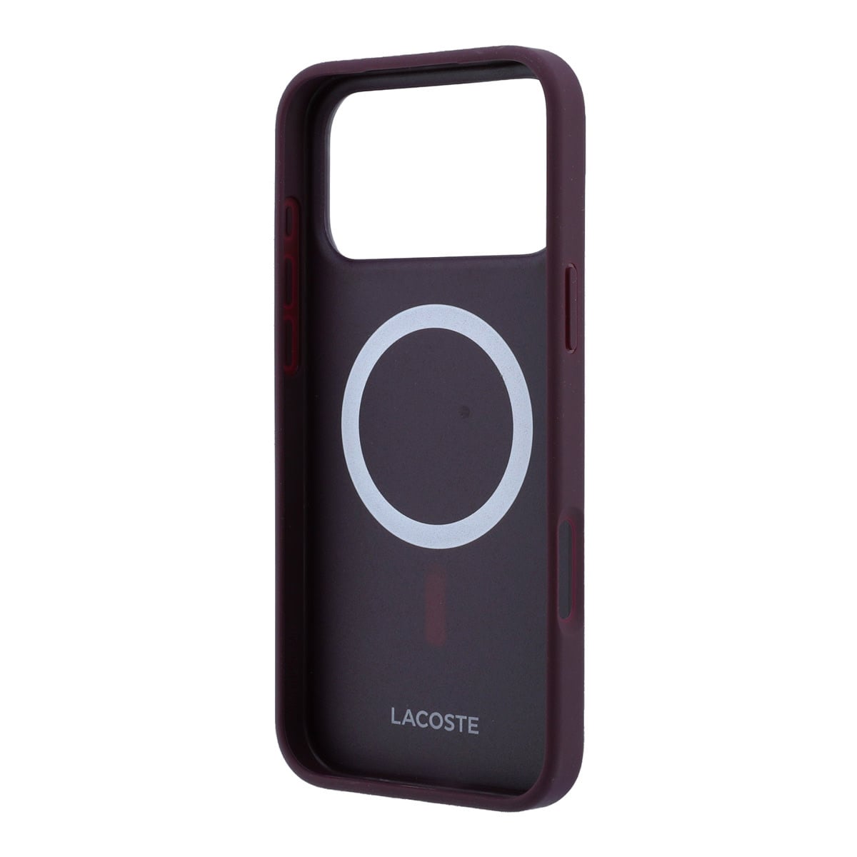 Lacoste iPhone 18 Pro Case hard shell - MagSafe - Petit Pique - PVC - lacquered logo Bordeauxrood - detail 6
