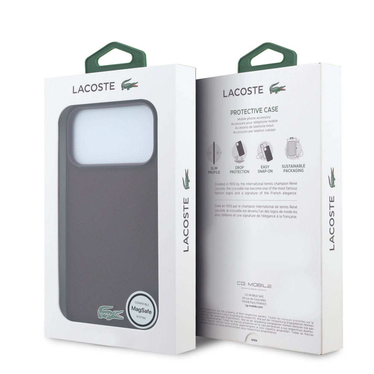 Lacoste iPhone 18 Pro Case hard shell - MagSafe - Petit Pique - PVC - lacquered logo Bordeauxrood - detail 7