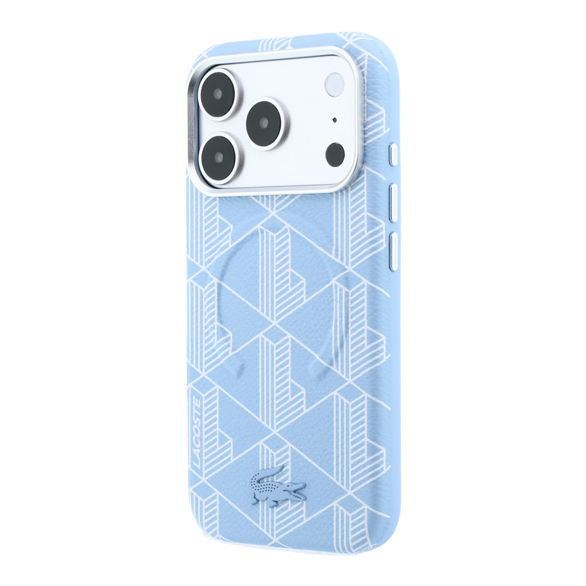 Lacoste iPhone 18 Pro Max Case hard shell - MagSafe - PVC - The Blend - embossing Lichtblauw - detail 1