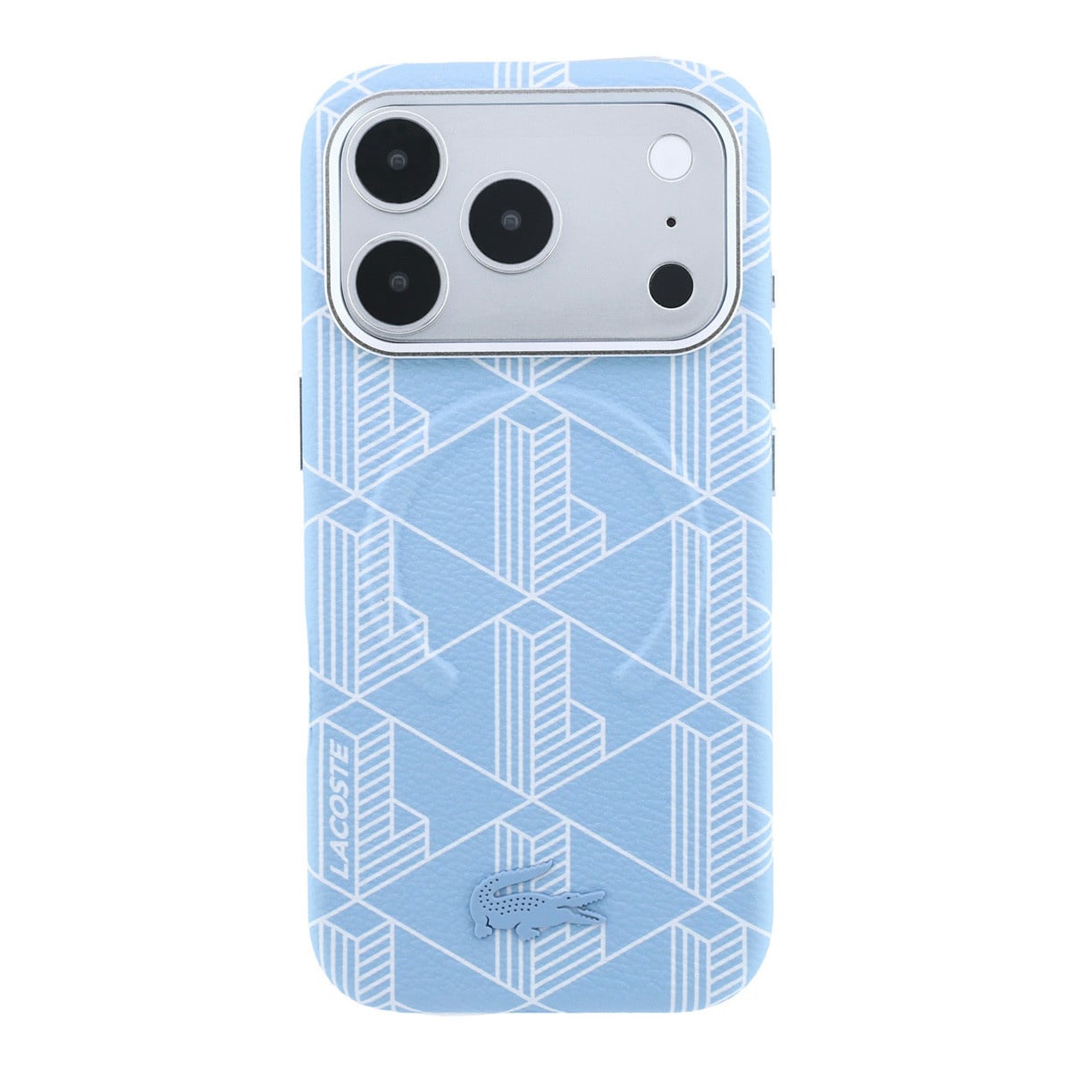 Lacoste iPhone 18 Pro Max Case hard shell - MagSafe - PVC - The Blend - embossing Lichtblauw - detail 2