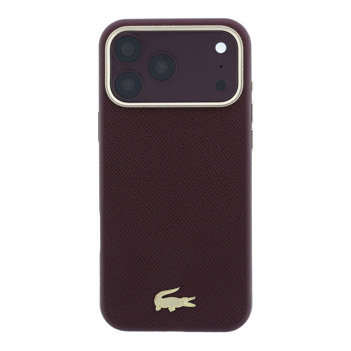 Lacoste iPhone 18 Pro Max Case hard shell - MagSafe - PVC - Champs Elysees - embossing Bordeauxrood - detail 2