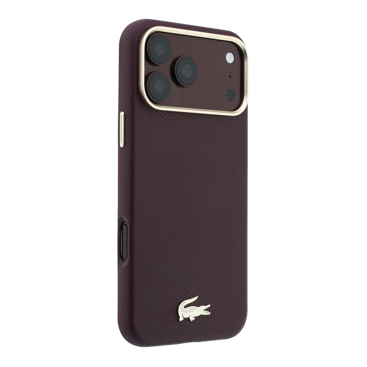 Lacoste iPhone 18 Pro Max Case hard shell - MagSafe - PVC - Champs Elysees - embossing Bordeauxrood - detail 3