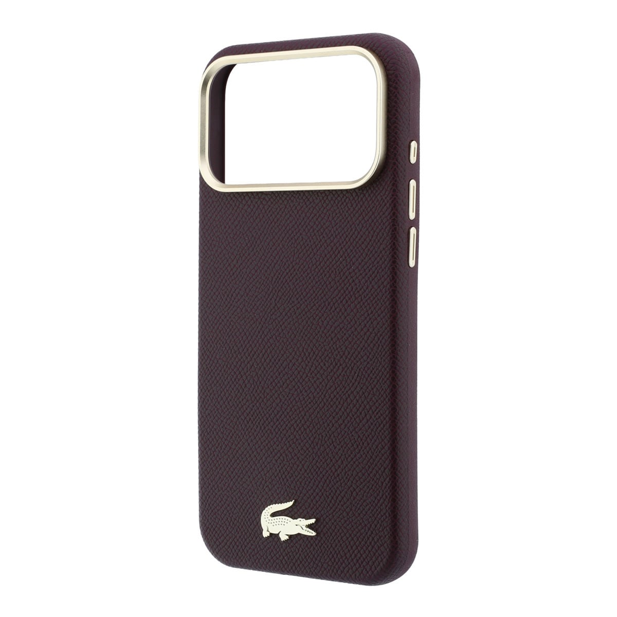 Lacoste iPhone 18 Pro Max Case hard shell - MagSafe - PVC - Champs Elysees - embossing Bordeauxrood - detail 5