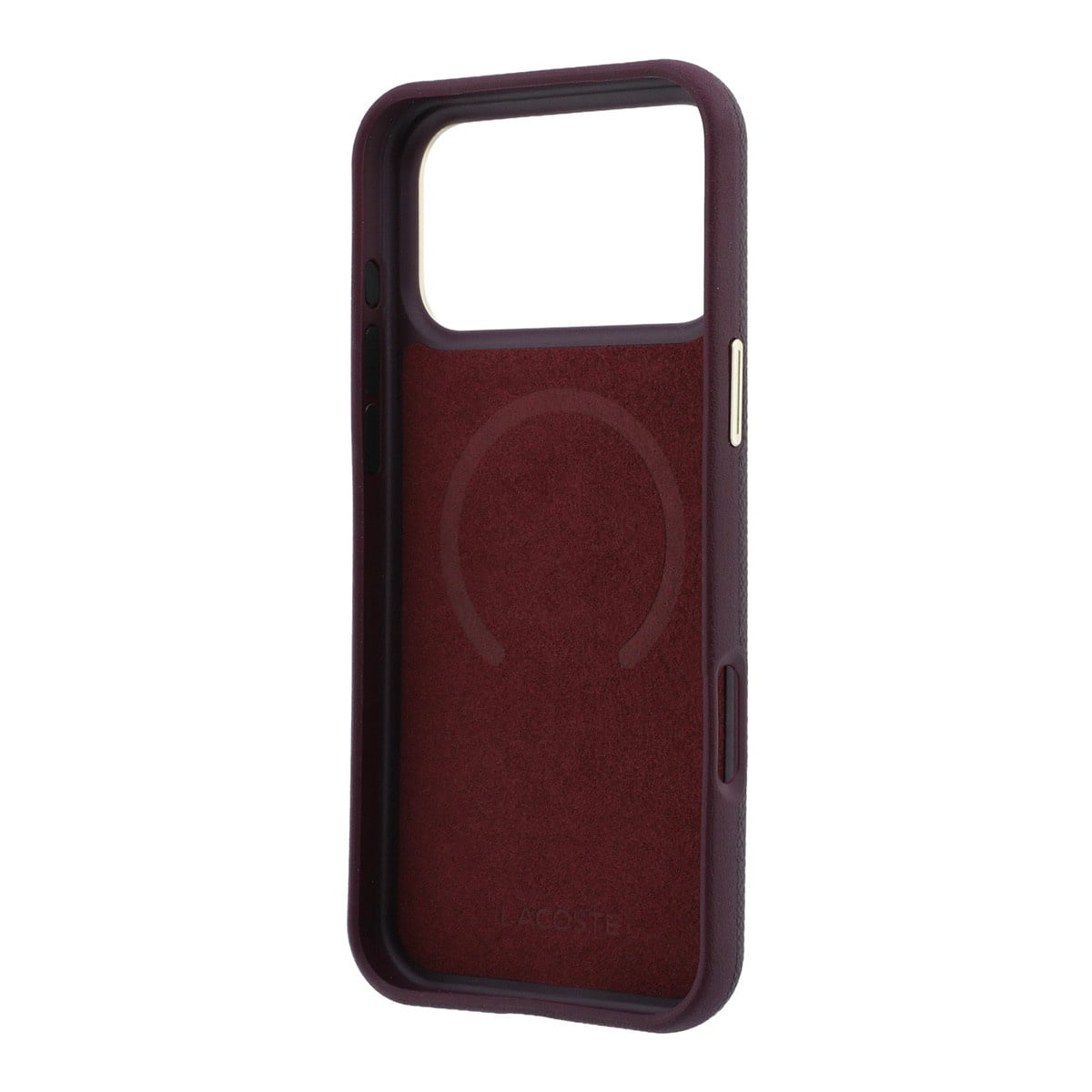 Lacoste iPhone 18 Pro Max Case hard shell - MagSafe - PVC - Champs Elysees - embossing Bordeauxrood - detail 6