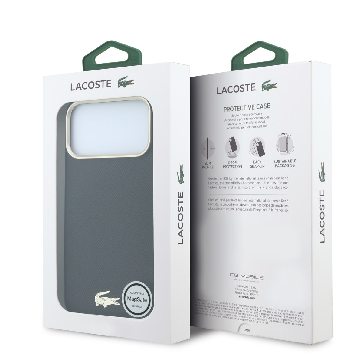 Lacoste iPhone 18 Pro Max hoesje - HC Magsafe PVC Champs Elysees Embossed - Zwart - detail 7
