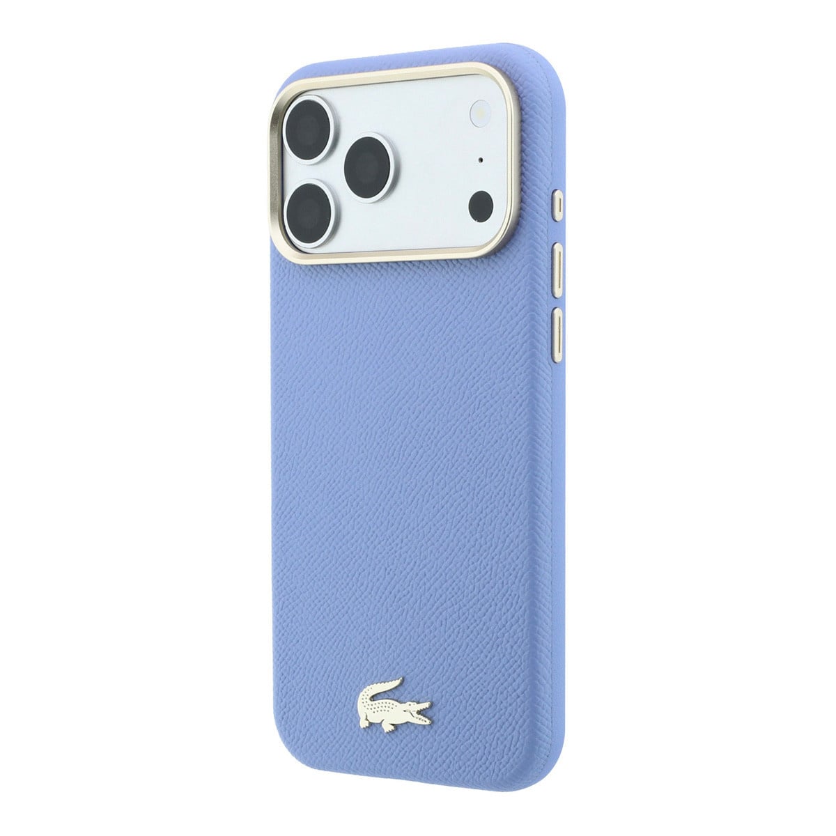 Lacoste iPhone 18 Pro Max Case hard shell - MagSafe - PVC - Champs Elysees - embossing Lichtblauw - detail 1