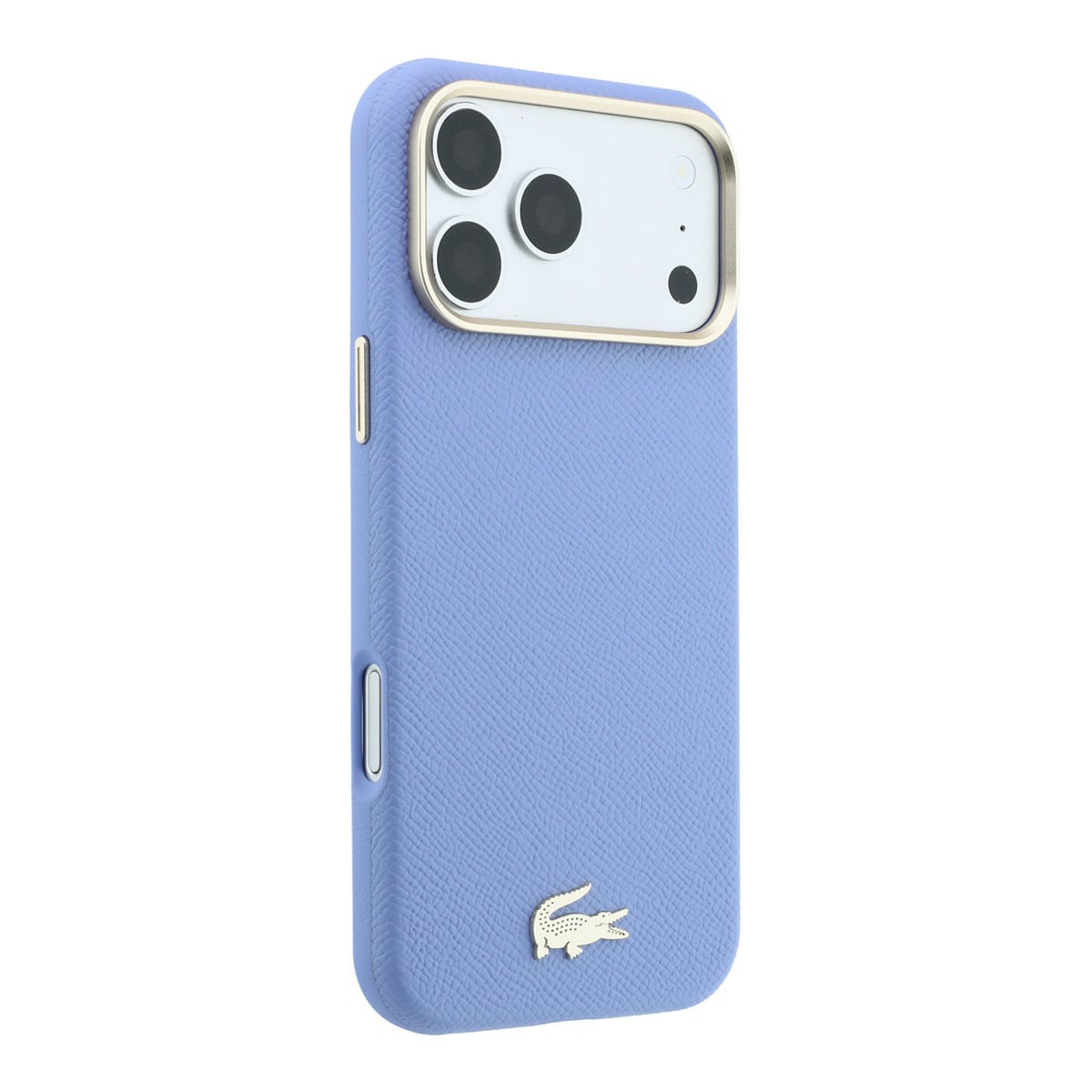 Lacoste iPhone 18 Pro Max Case hard shell - MagSafe - PVC - Champs Elysees - embossing Lichtblauw - detail 3