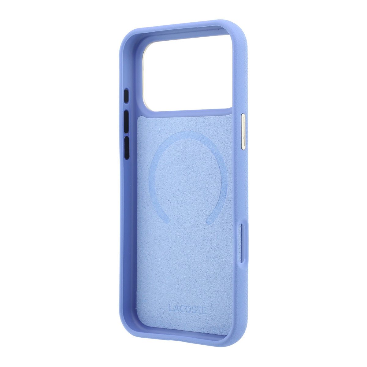 Lacoste iPhone 18 Pro Max Case hard shell - MagSafe - PVC - Champs Elysees - embossing Lichtblauw - detail 6