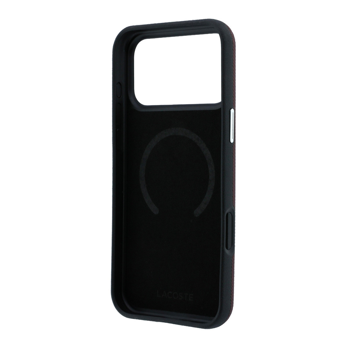 Lacoste iPhone 18 Pro Max Case hard shell - MagSafe - PVC - Petit Pique - embossing Bordeauxrood - detail 6