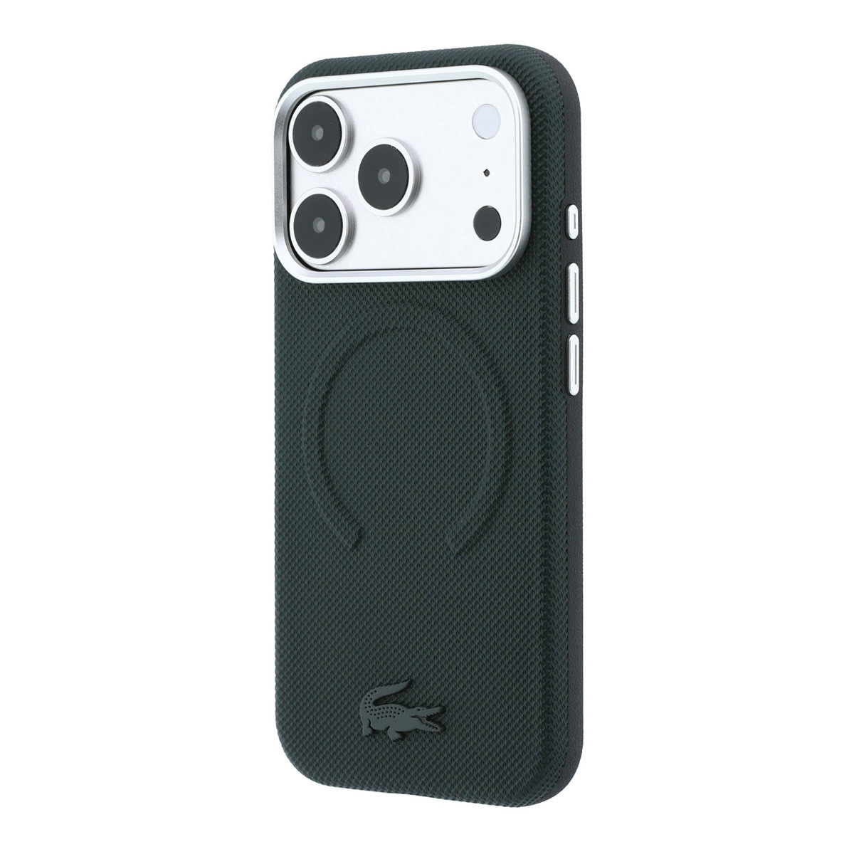 Lacoste iPhone 18 Pro Max Case hard shell - MagSafe - PVC - Petit Pique - embossing Sinople - detail 1