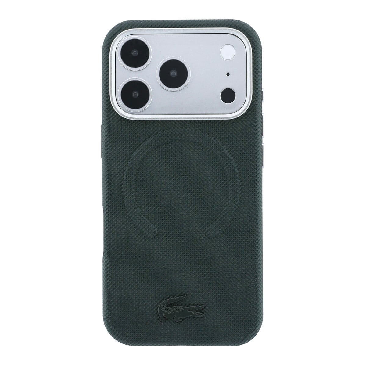 Lacoste iPhone 18 Pro Max Case hard shell - MagSafe - PVC - Petit Pique - embossing Sinople - detail 2