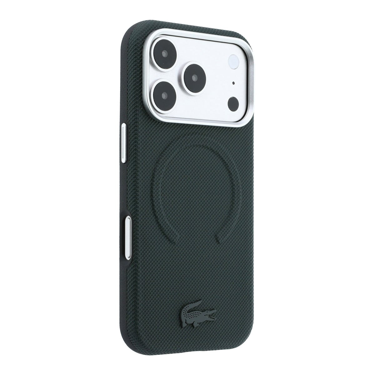 Lacoste iPhone 18 Pro Max Case hard shell - MagSafe - PVC - Petit Pique - embossing Sinople - detail 3