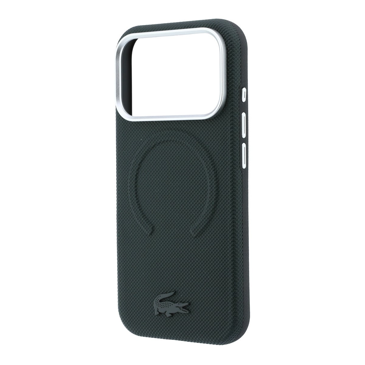 Lacoste iPhone 18 Pro Max Case hard shell - MagSafe - PVC - Petit Pique - embossing Sinople - detail 5