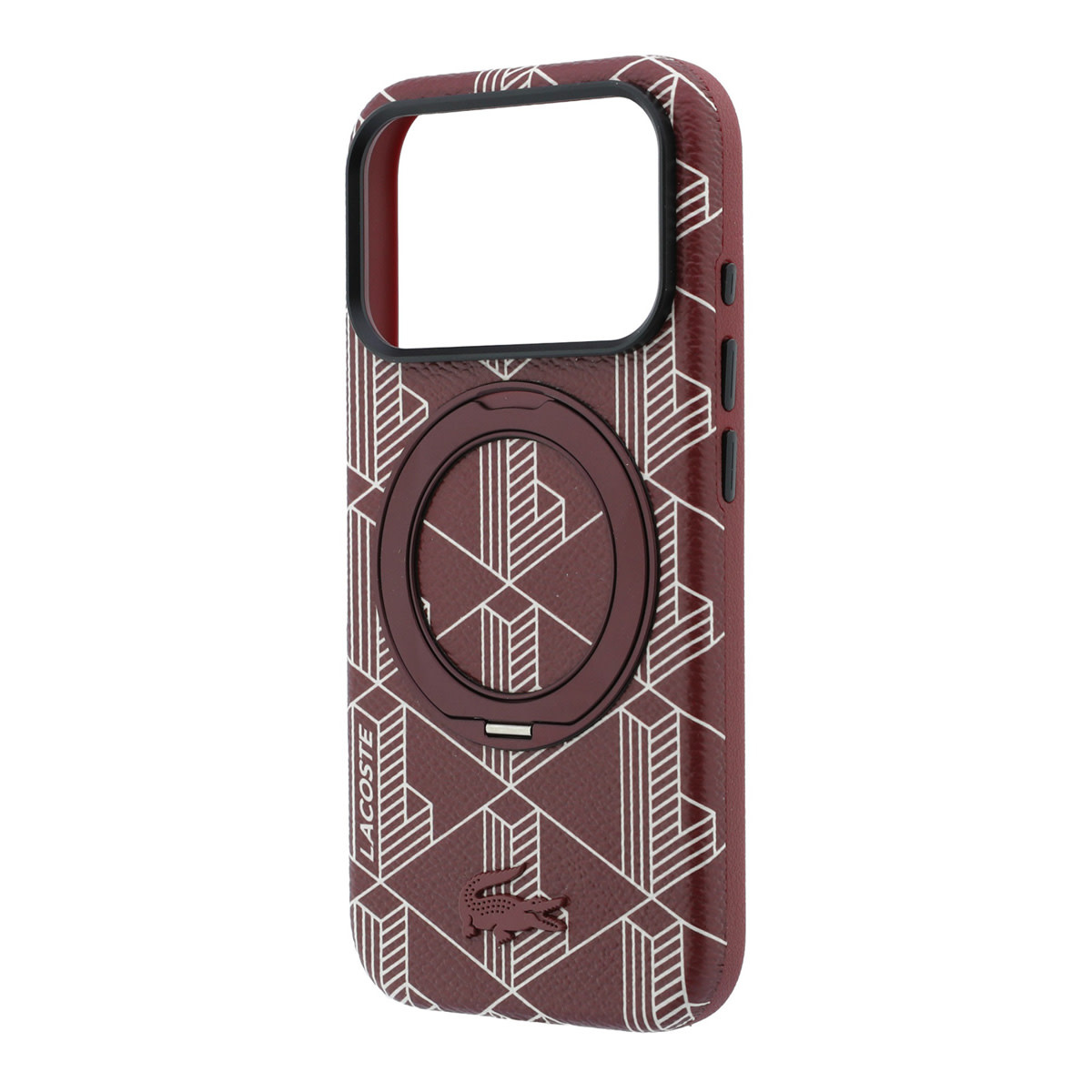 Lacoste iPhone 18 Pro Max Case hard shell - MagSafe - PVC - The Blend - ring stand Bordeauxrood - detail 5