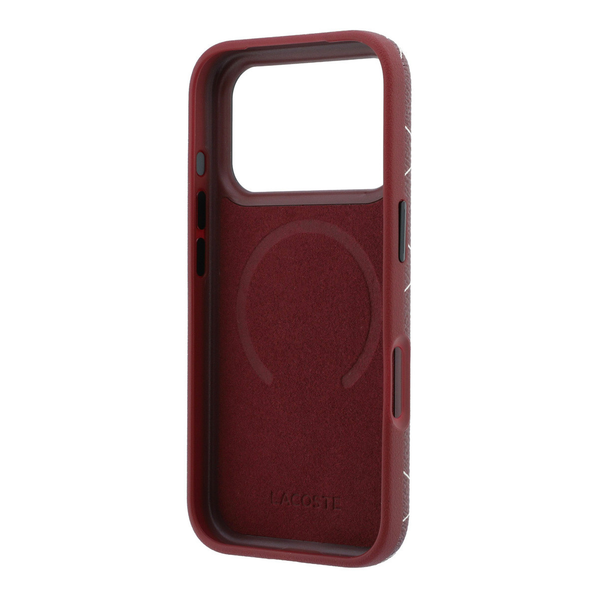 Lacoste iPhone 18 Pro Max Case hard shell - MagSafe - PVC - The Blend - ring stand Bordeauxrood - detail 6