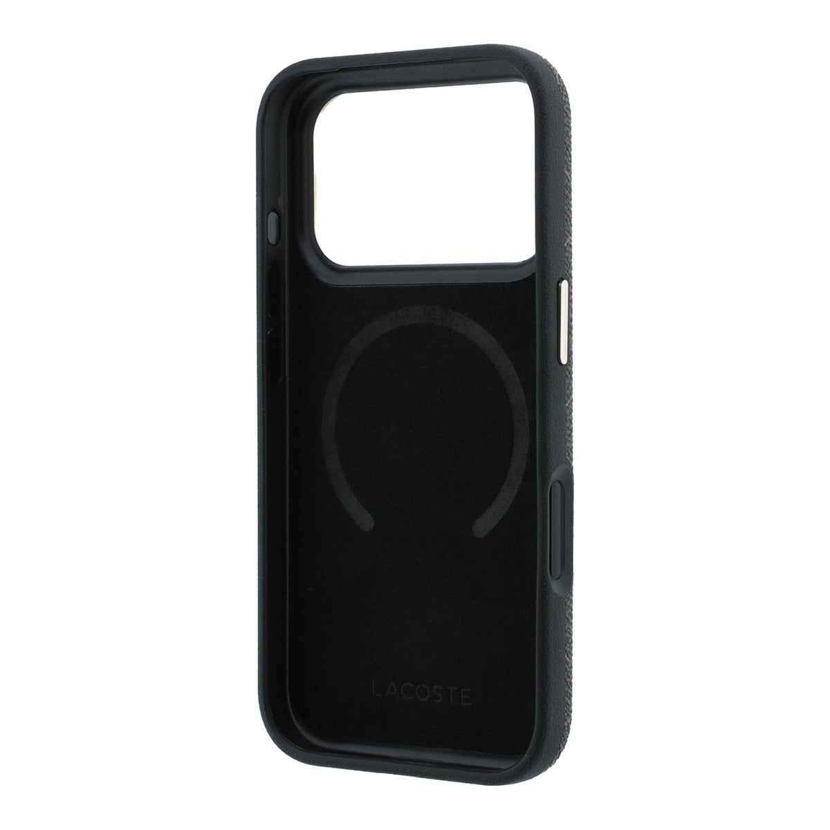 Lacoste iPhone 18 Pro Max Case hard shell - MagSafe - PVC - The Blend - ring stand Brown/Light Goud - detail 6