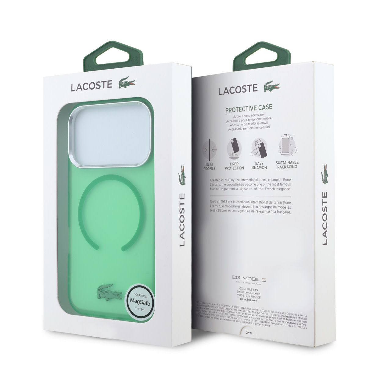 Lacoste iPhone 18 Pro Max hoesje - HC Magsafe IML Frosted Estragon - Groen - detail 7