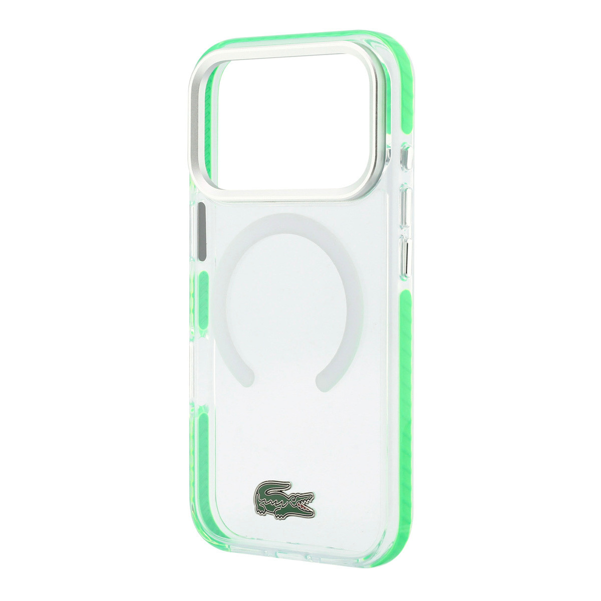 Lacoste iPhone 18 Pro Max Case hard shell - MagSafe - IML - shock-resistant - green edges Clear/Groen - detail 5