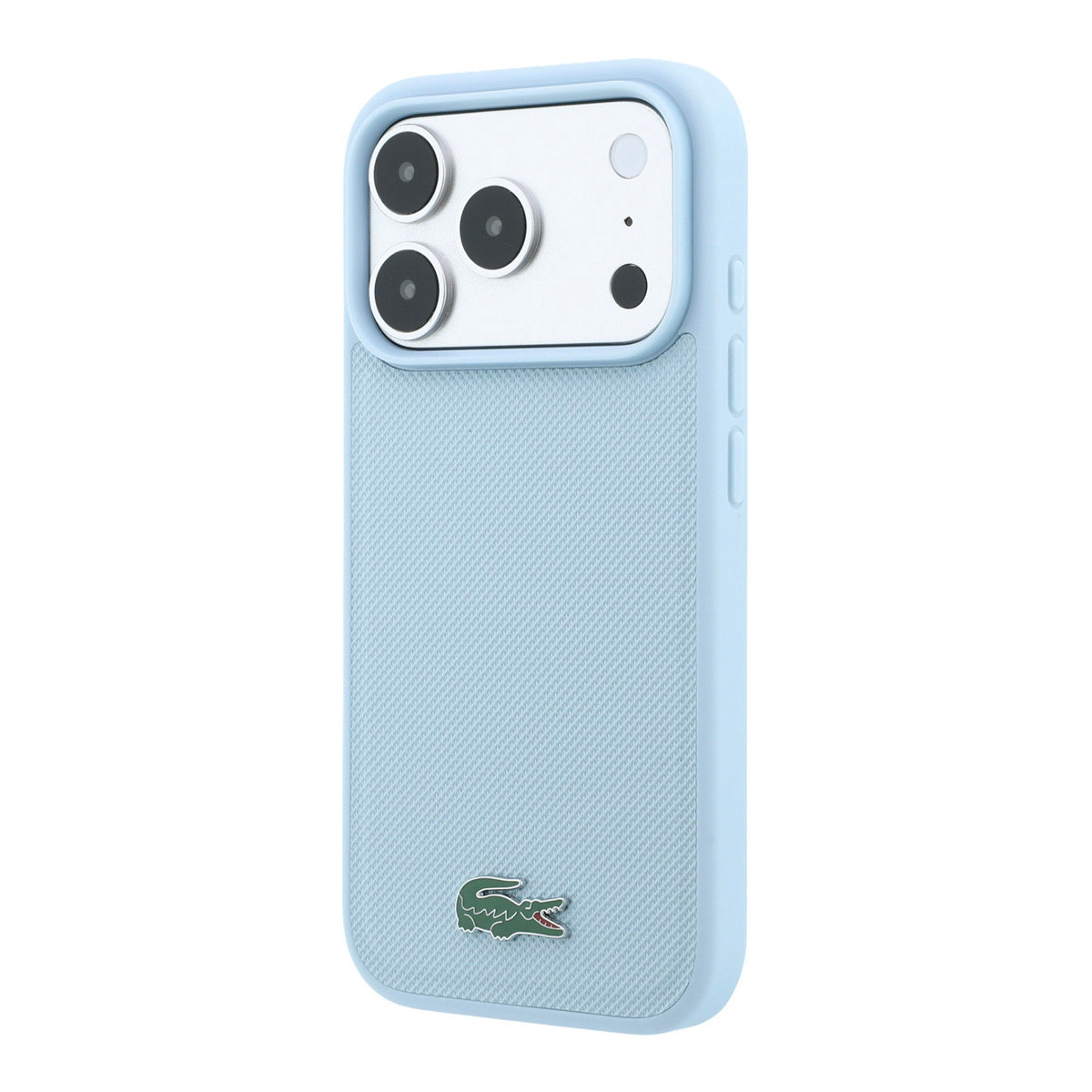Lacoste iPhone 18 Pro Max Case hard shell - MagSafe - Petit Pique - PVC - lacquered logo Lichtblauw - detail 1