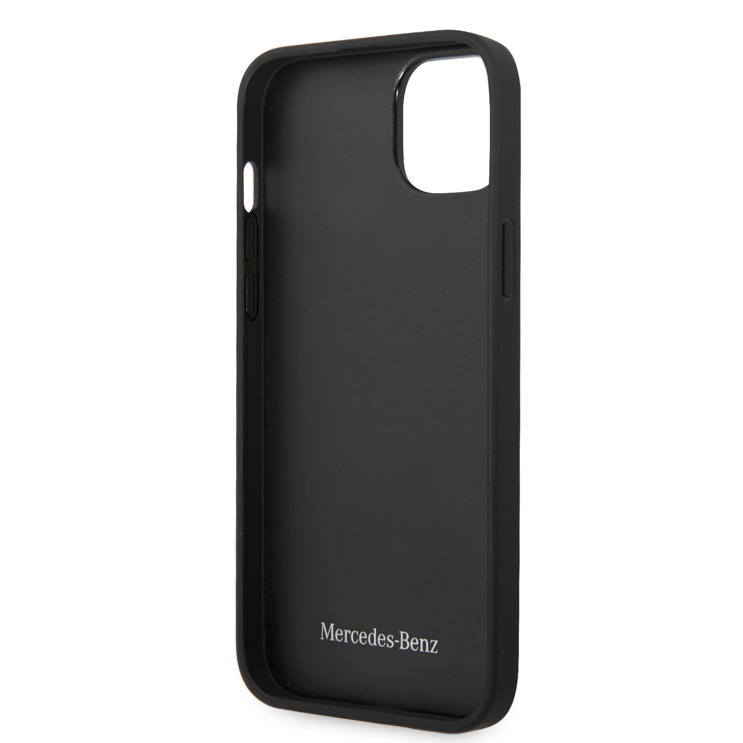 Mercedes-Benz iPhone 14 Plus hoesje - Genuine Leather - Star Pattern - Zwart - detail 5