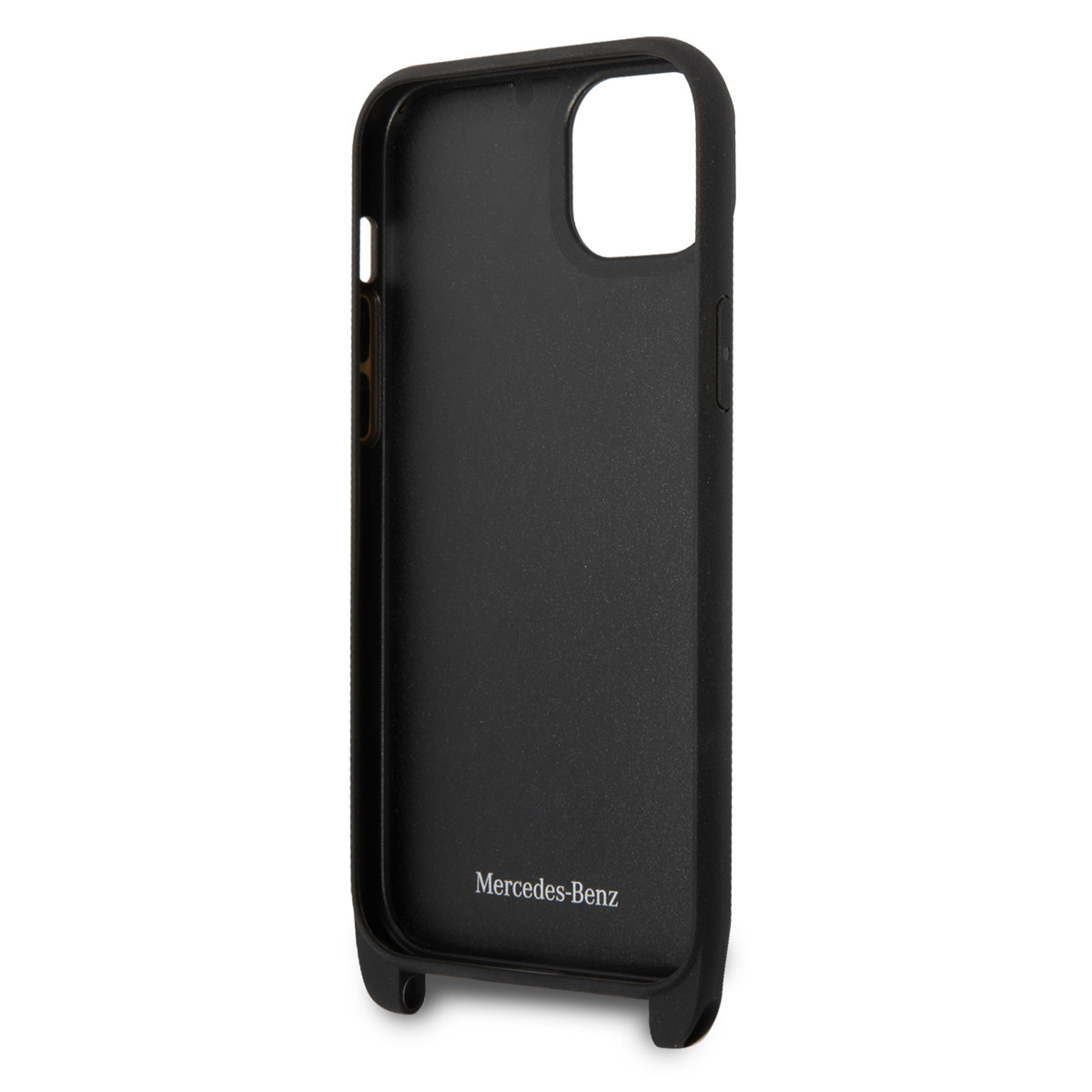 Mercedes-Benz iPhone 14 Plus TPU hoesje - Strap Case - Star Pattern - Zwart - detail 4