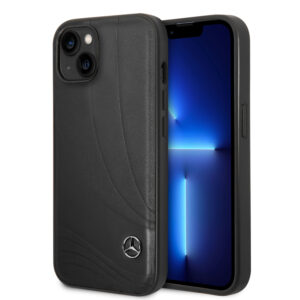 Mercedes-Benz iPhone 14 Plus hoesje - Genuine Leather - New Wave III - Zwart - productfoto