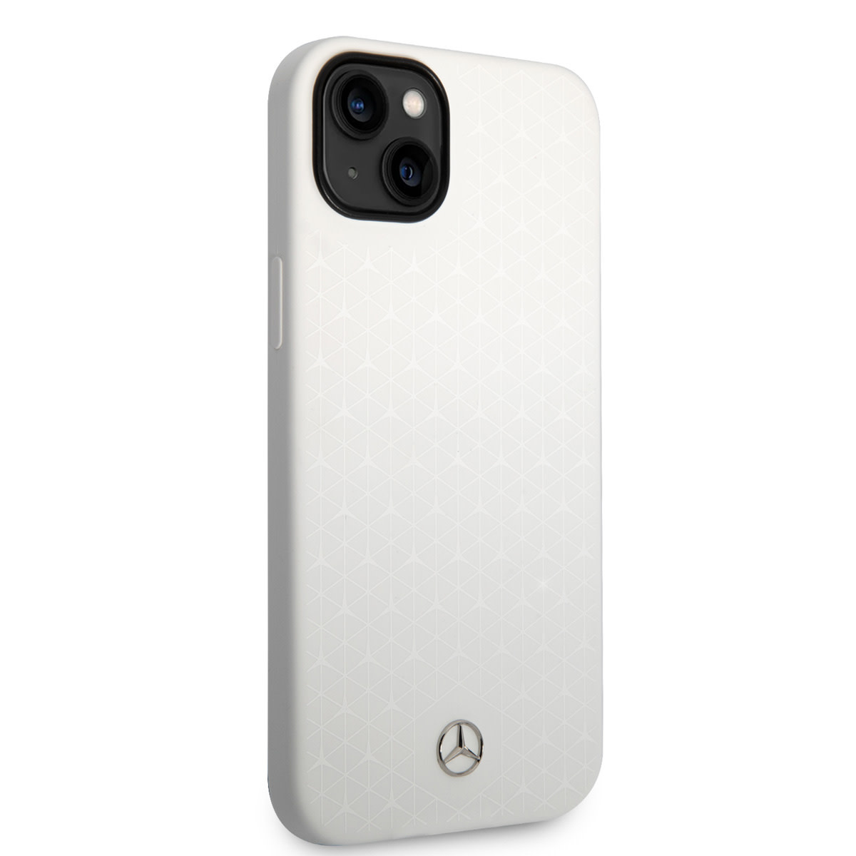 Mercedes-Benz iPhone 14 Plus & 15 Plus hoesje - Silicone - Star Pattern Large - Wit - detail 3