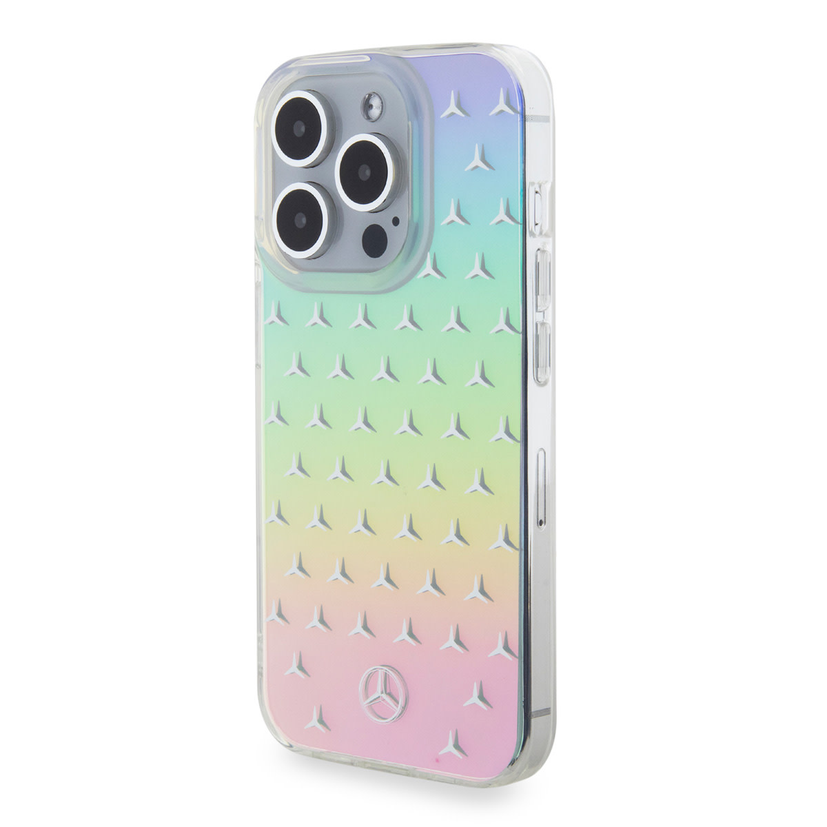 Mercedes-Benz iPhone 15 Pro hoesje - Iridescent - Stars Pattern - Transparant - detail 1
