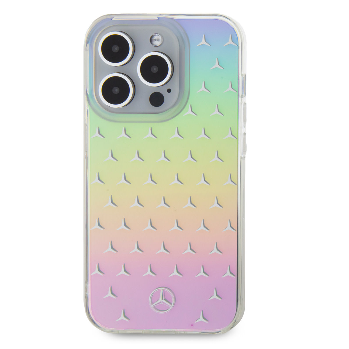 Mercedes-Benz iPhone 15 Pro hoesje - Iridescent - Stars Pattern - Transparant - detail 2