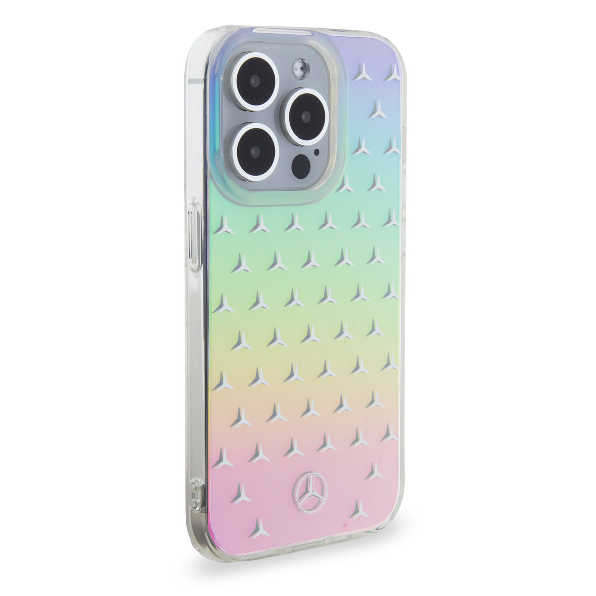 Mercedes-Benz iPhone 15 Pro hoesje - Iridescent - Stars Pattern - Transparant - detail 3