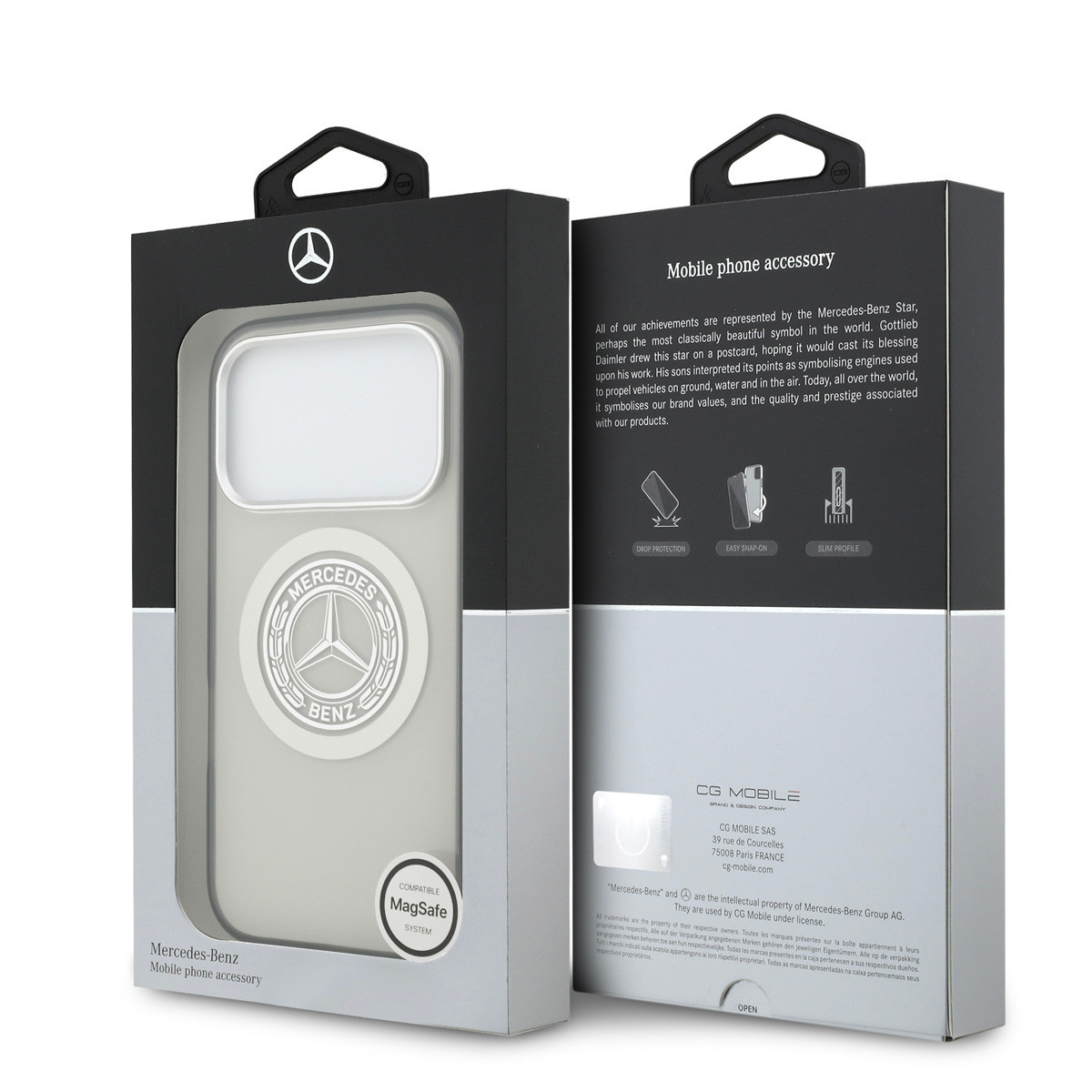 Mercedes-Benz iPhone 17 Pro hoesje - Magsafe - Double Layer - Vintage Logo - Grijs - detail 7