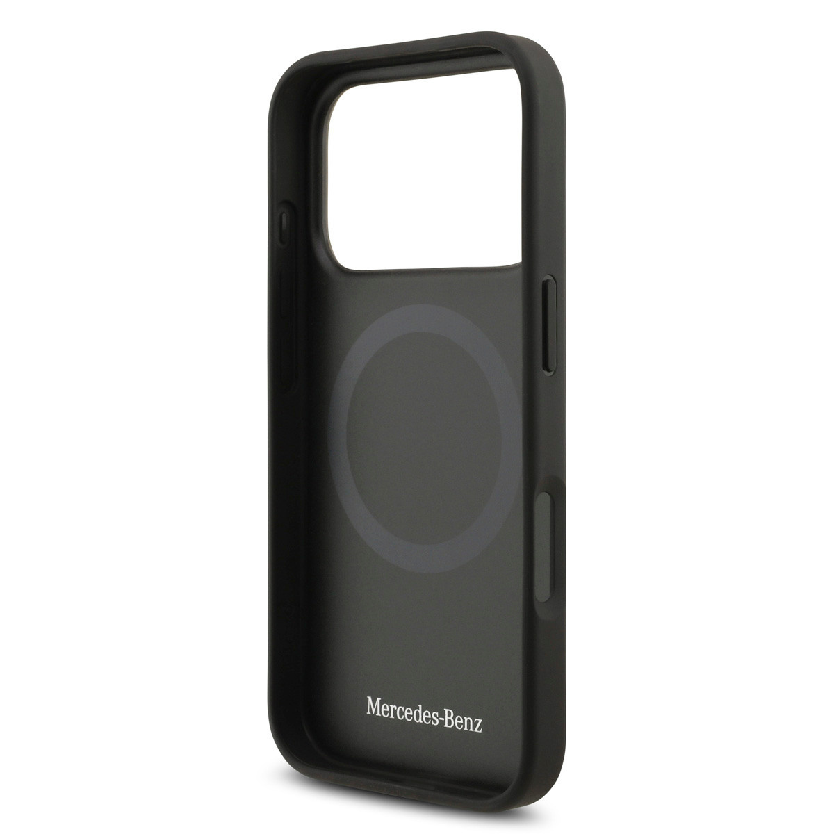 Mercedes-Benz iPhone 17 Pro hoesje - Genuine Leather - Magsafe - Large Laurel Leave - Zwart - detail 5