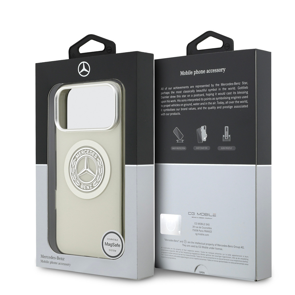 Mercedes-Benz iPhone 17 Pro Max hoesje - Magsafe - Double Layer - Vintage Logo - Grijs - detail 7