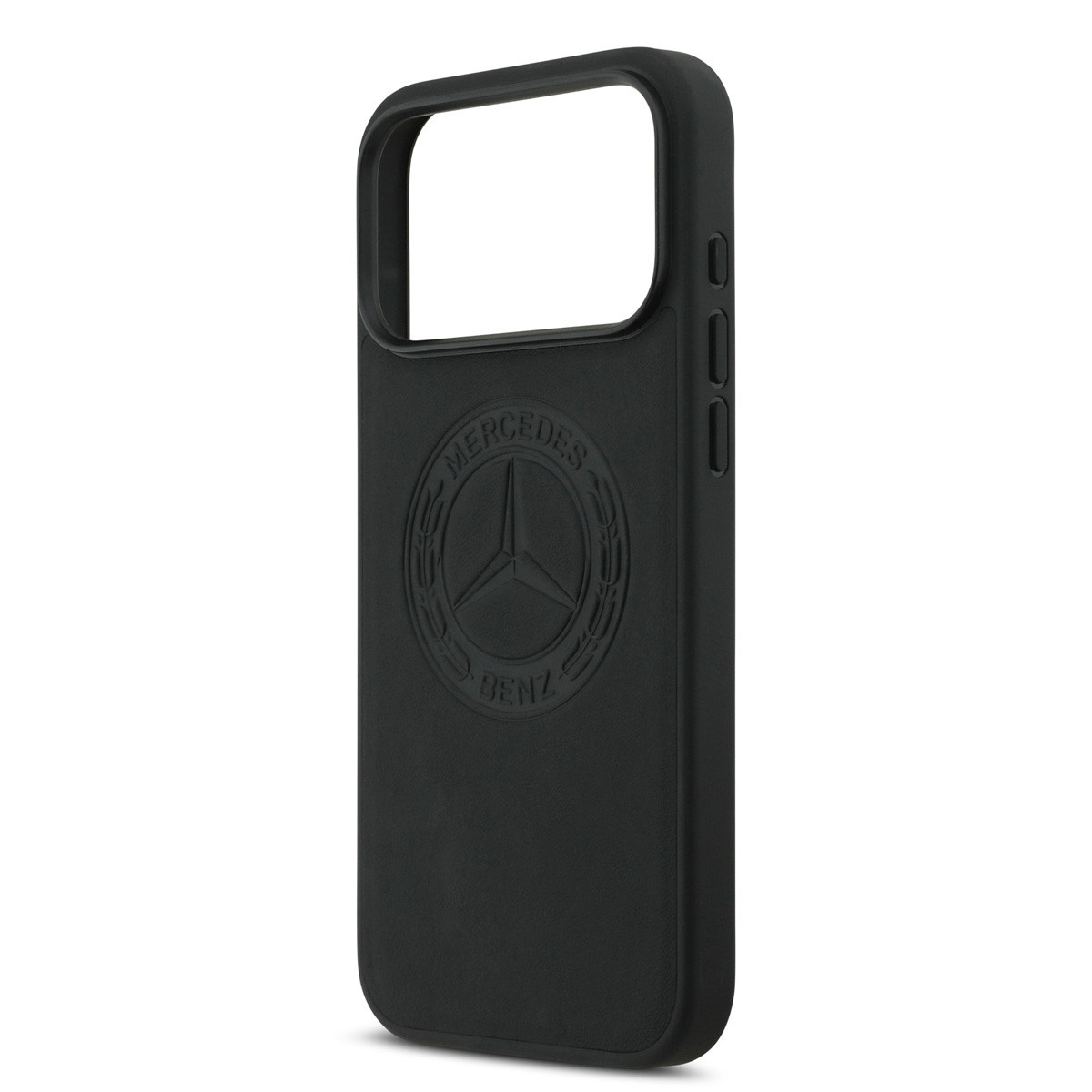 Mercedes-Benz iPhone 17 Pro Max hoesje - Genuine Leather - Magsafe - Vintage Logo - Zwart - detail 4