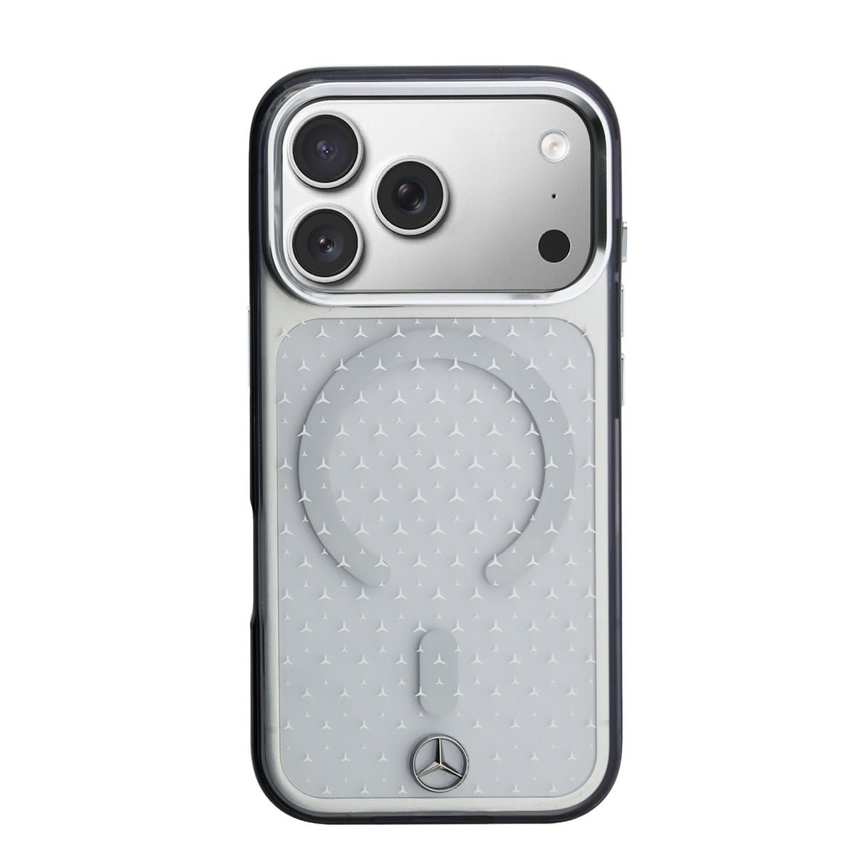 Mercedes-Benz iPhone 18 Pro Case hard shell - MagSafe - PC/TPU - MB Stars Transparant - detail 2