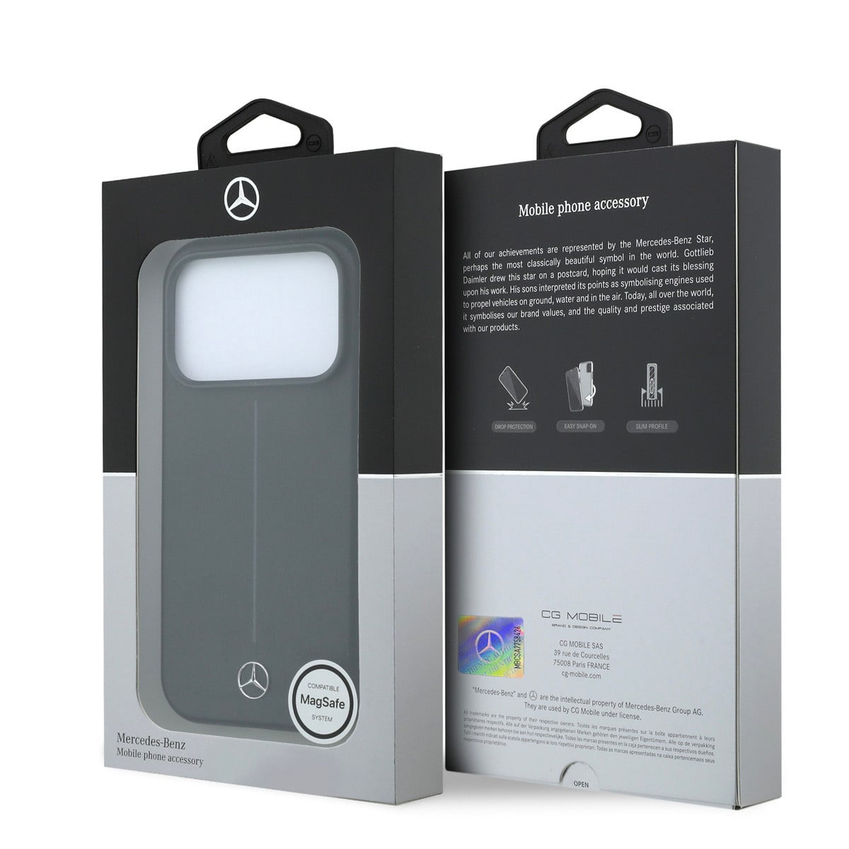Mercedes-Benz iPhone 18 Pro Case hard shell - MagSafe - PU - Semi Wrap - Iconic Line Zwart - detail 7