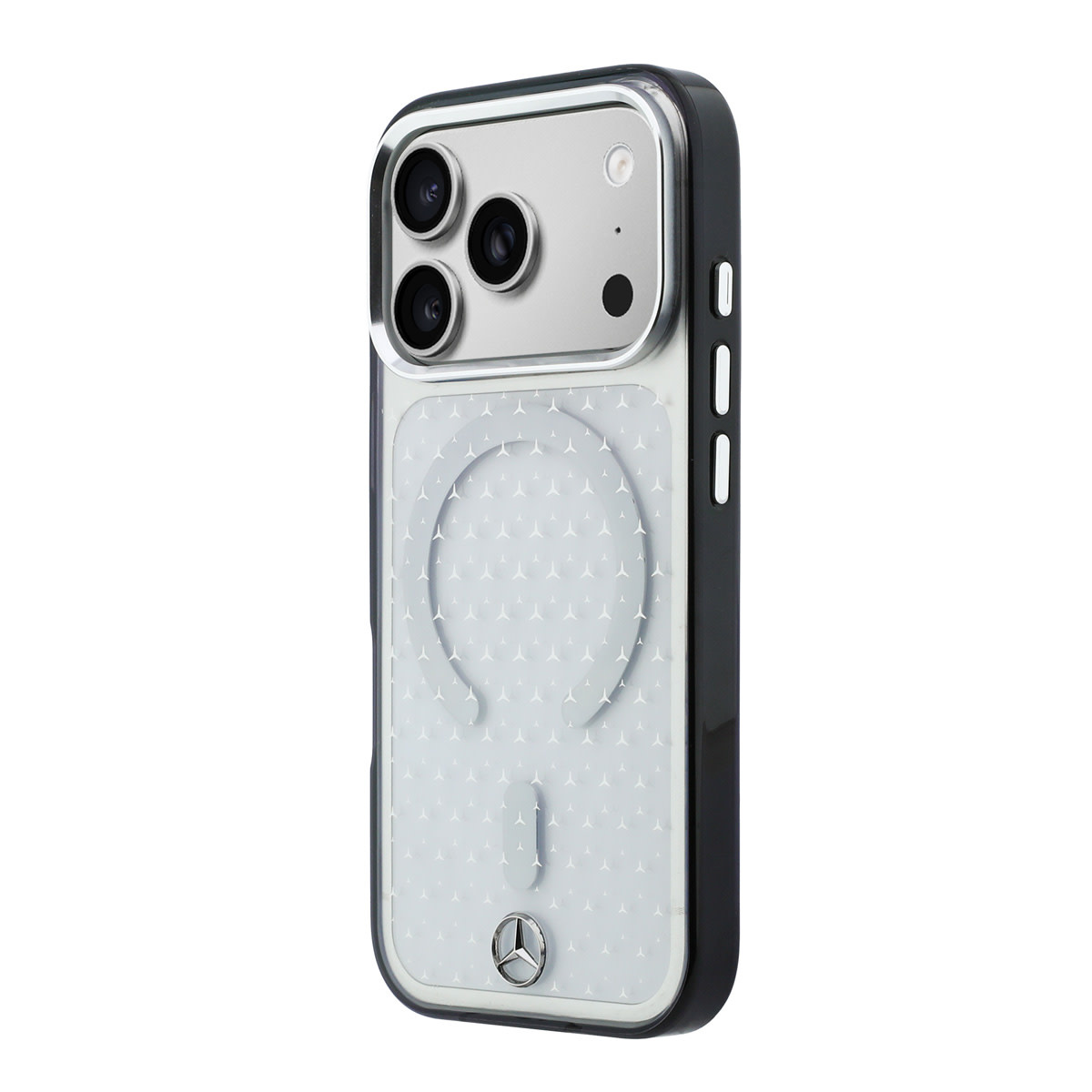 Mercedes-Benz iPhone 18 Pro Max Case hard shell - MagSafe - PC/TPU - MB Stars Transparant - detail 1