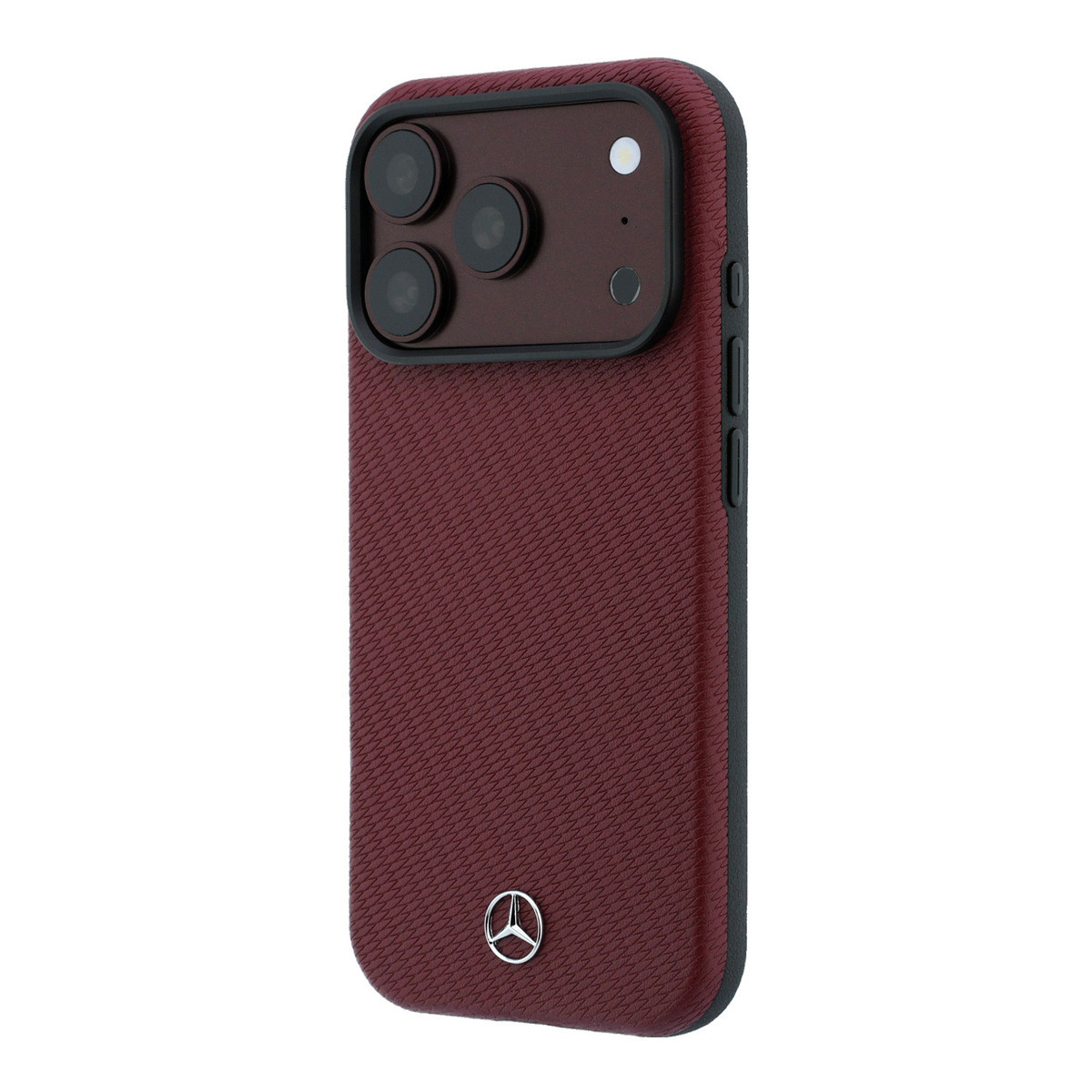 Mercedes-Benz iPhone 18 Pro Max hoesje - HC Magsafe PU Semi Wrap Wood Effect - Bordeauxrood - detail 1