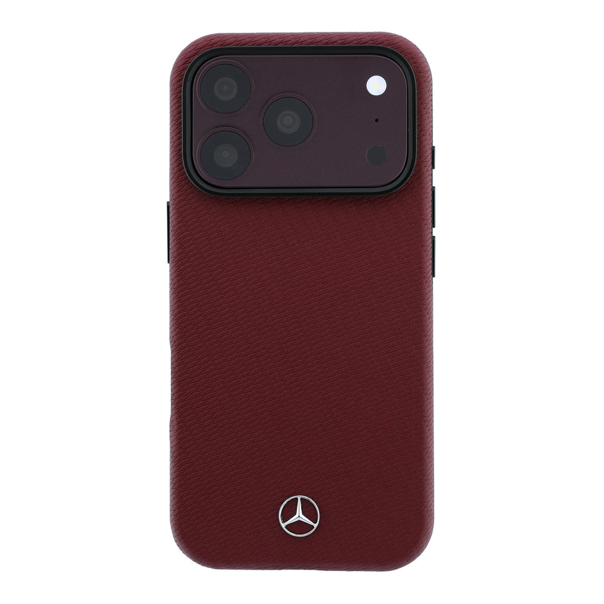 Mercedes-Benz iPhone 18 Pro Max hoesje - HC Magsafe PU Semi Wrap Wood Effect - Bordeauxrood - detail 2