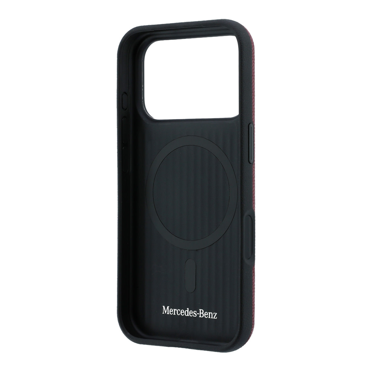 Mercedes-Benz iPhone 18 Pro Max hoesje - HC Magsafe PU Semi Wrap Wood Effect - Bordeauxrood - detail 6
