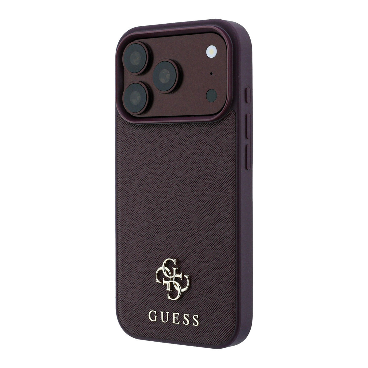 GUESS iPhone 18 Pro/17 Pro hardcase MagSafe Saffiano with Small 4G and Classic Logo - Bordeauxrood - detail 1