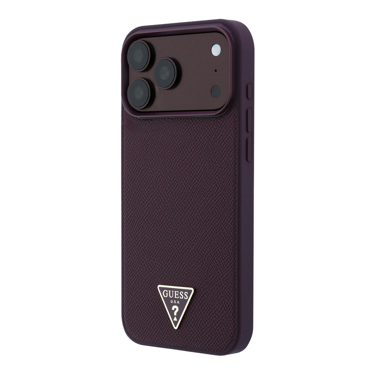 GUESS iPhone 18 Pro Max/17 Pro Max hardcase MagSafe with Grained Finish and Triangle Logo - Bordeauxrood - detail 1