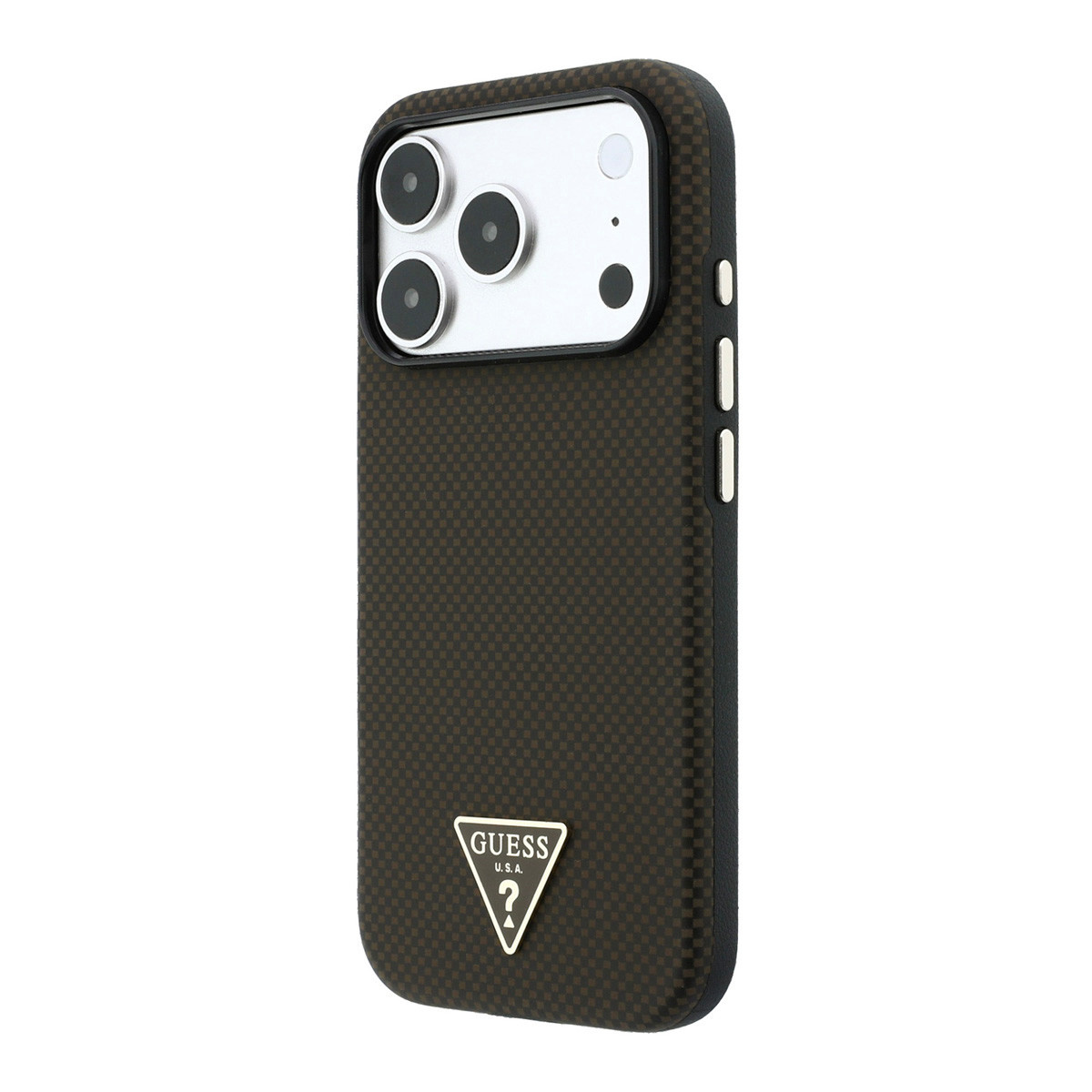 GUESS iPhone 18 Pro/17 Pro hardcase MagSafe PU Kevlar with Triangle Logo - Bruin - detail 1