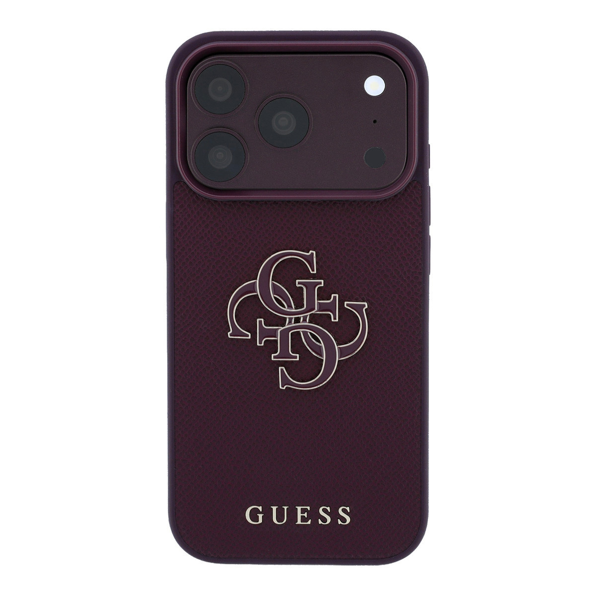 GUESS iPhone 18 Pro/17 Pro hardcase generfd PU with Large Resin Logo - Bordeauxrood - detail 2