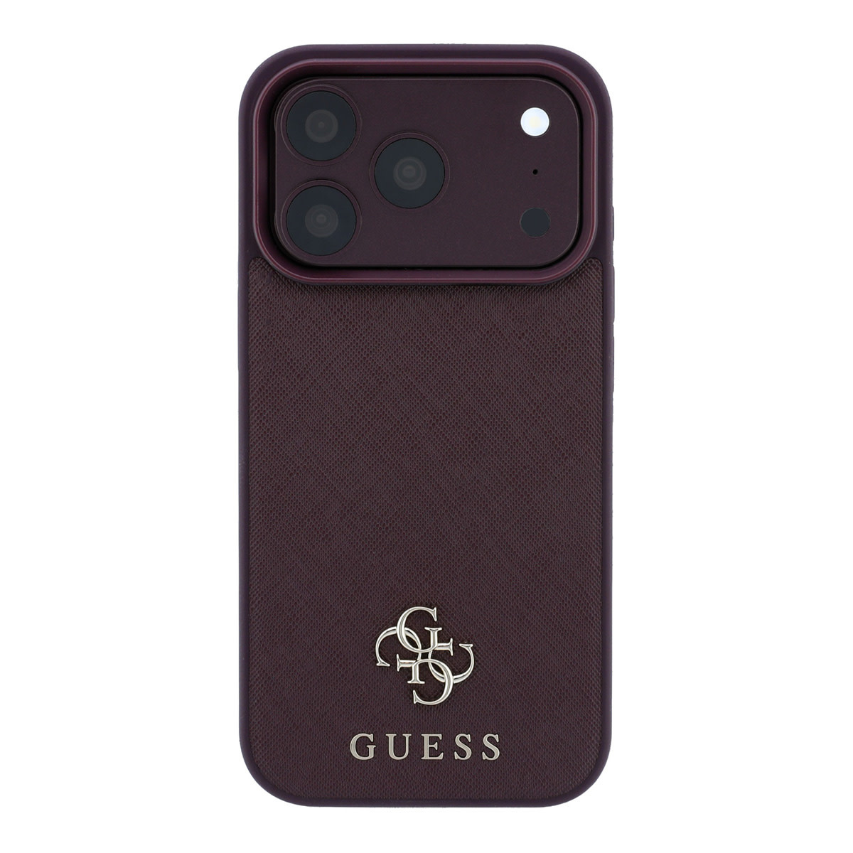 GUESS iPhone 18 Pro/17 Pro hardcase MagSafe Saffiano with Small 4G and Classic Logo - Bordeauxrood - detail 2