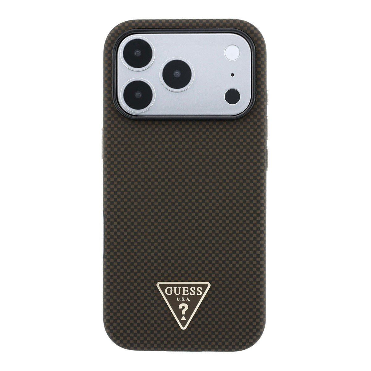 GUESS iPhone 18 Pro Max/17 Pro Max hardcase MagSafe PU Kevlar with Triangle Logo - Black/Bruin - detail 2