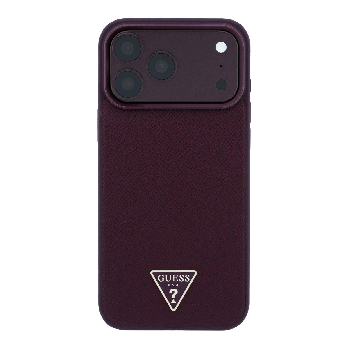 GUESS iPhone 18 Pro Max/17 Pro Max hardcase MagSafe with Grained Finish and Triangle Logo - Bordeauxrood - detail 2