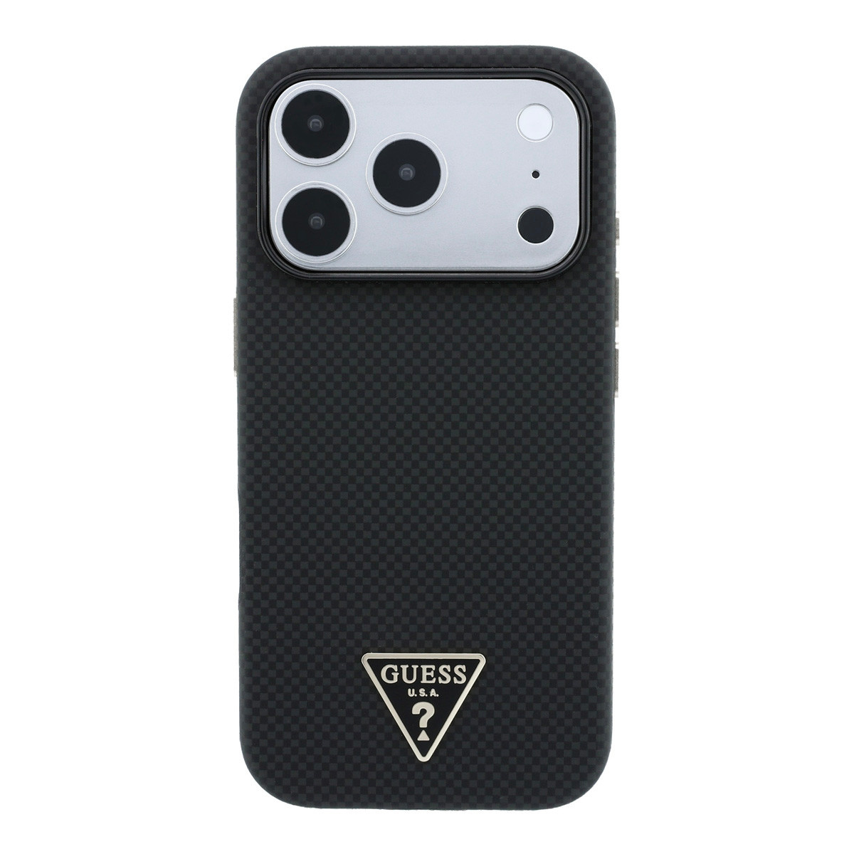GUESS iPhone 18 Pro Max/17 Pro Max hardcase MagSafe PU Kevlar with Triangle Logo - Zwart - detail 2