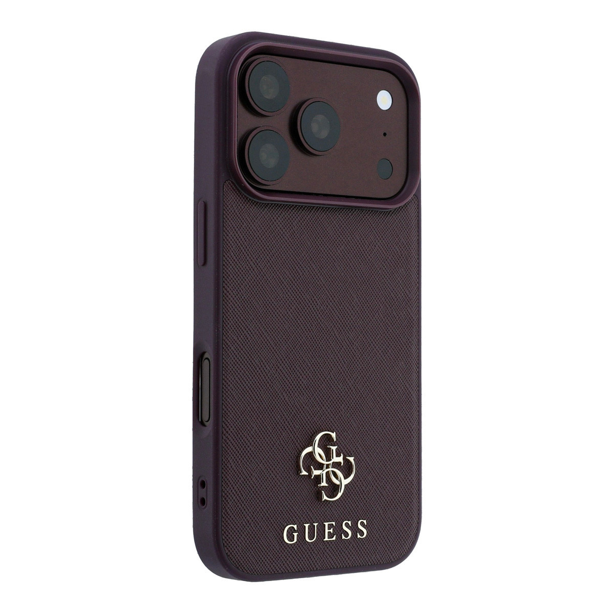 GUESS iPhone 18 Pro/17 Pro hardcase MagSafe Saffiano with Small 4G and Classic Logo - Bordeauxrood - detail 3