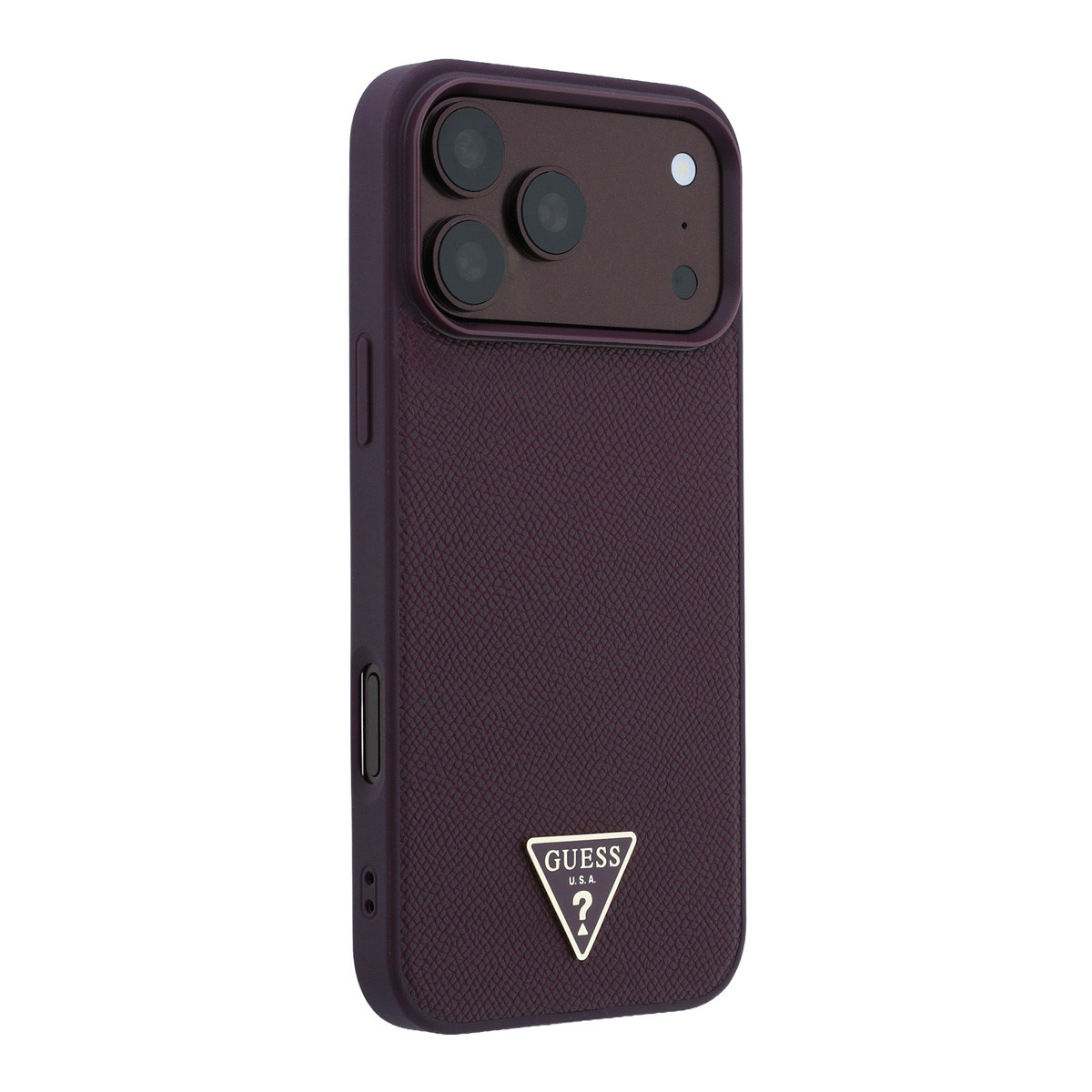GUESS iPhone 18 Pro Max/17 Pro Max hardcase MagSafe with Grained Finish and Triangle Logo - Bordeauxrood - detail 3